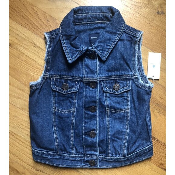 Gap Sleeveless Blue Jean Vest Size 4 brand New - Picture 1 of 3